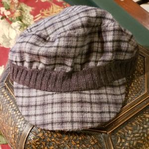 Plaid cap.